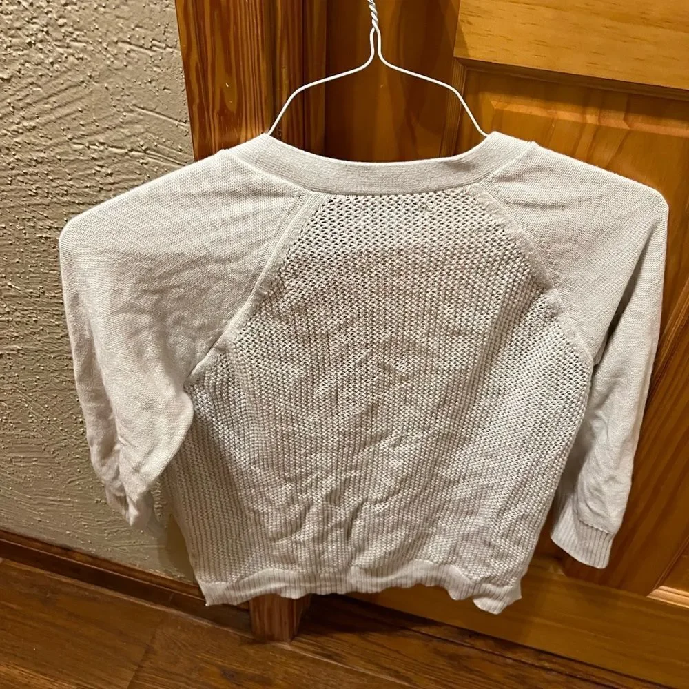 American Eagle zip up cream colored sweater size large